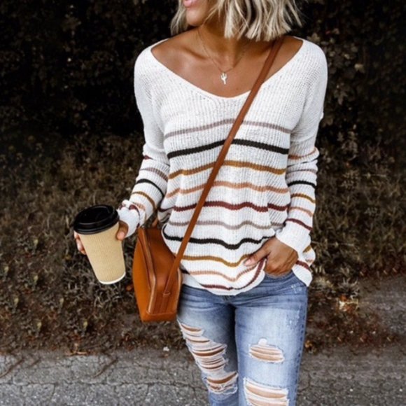 Striped Color-Block Sweater - Picture 3 of 10